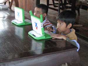 Young children seem to be fast studies on the OLPC laptops